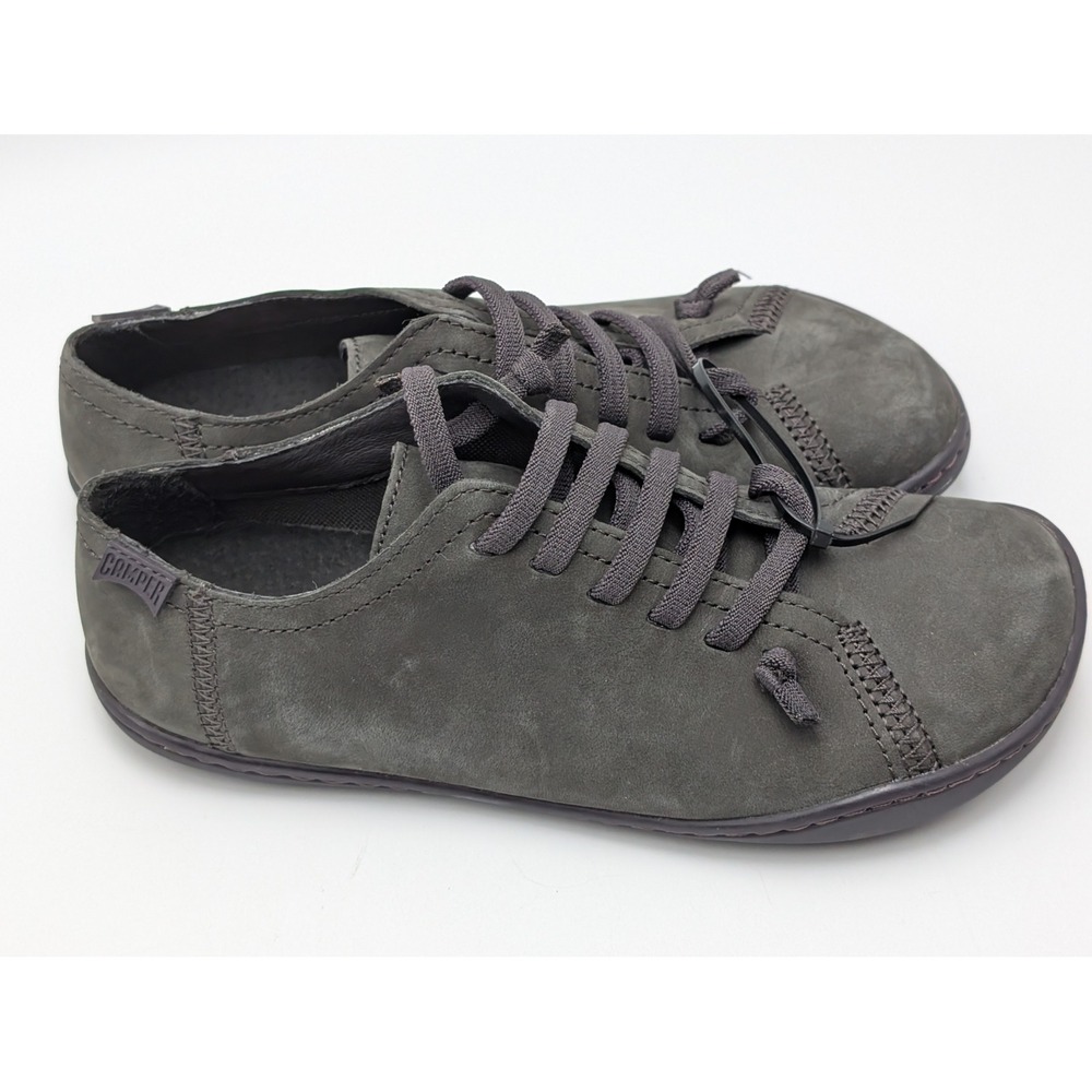 Camper Peu Cami Women 35 Grey Leather Sneakers 20848-247 Low Top‎ Elastic Lace
